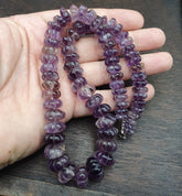 Vintage Amethyst Carving Gemstone Melon Shape Beads Necklaces
