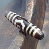 3 Eyes Tibetan Agate Dzi Bead Amulet - 60mm Himalayan Gemstone