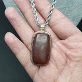 Vintage Nepalese Tibetan Red Carnelian Agate Pendant Necklace