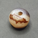 Natural Eye Patterned Himalayan Agate Bead: Tibetan Gemstone (20.8 x 15.1mm)