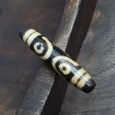 Vintage 7 Eyes Tibetan Agate Dzi Bead Amulet (57.1mm)