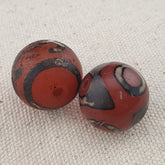 Vintage Etched Carnelian Agate Unique Pattern Beads Amulets