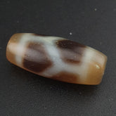 Vintage Himalayan Tibetan ChainLink Pattern Agate Dzi Bead Amulet