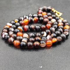vintage Agate lucky Tibetan Himalayan 6mm Beads Necklace