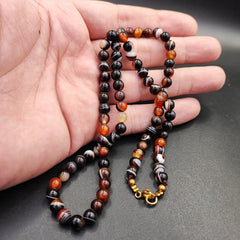 vintage Agate lucky Tibetan Himalayan 6mm Beads Necklace