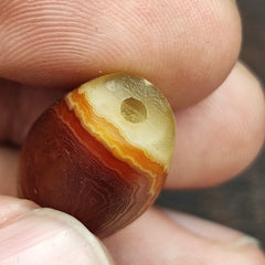 Antique Yemeni Old Eye Agate Middle Eastern Red, yellow Agate Bead -5Y