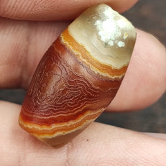 Antique Yemeni Old Eye Agate Middle Eastern Red, yellow Agate Bead -5Y