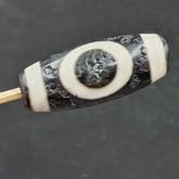 Old Indo Tibetan Agate 2 Eyes lines Agate stone Dzi Bead Amulet