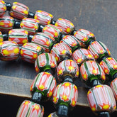 Vintage Very unique Pattern Glass Beads Necklace WDK-2