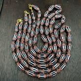 Vintage Venetian Style Black Chevron 6 layer Beads Necklace BB-C3