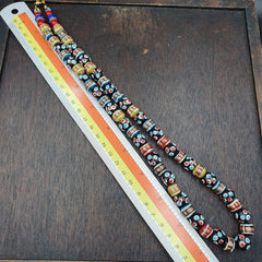 Vintage Fancy Floral Venetian Style Skunk Beads | African Style Necklace