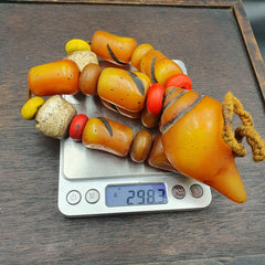 298g Moroccan Berber Necklace Handcrafted Amber Vintage Jewelry African Necklace