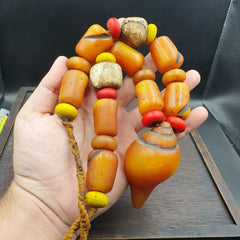 298g Moroccan Berber Necklace Handcrafted Amber Vintage Jewelry African Necklace