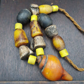 Moroccan Necklace Handcrafted Amber Resin Vintage Jewelry African Necklace