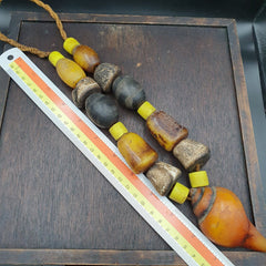 Moroccan Necklace Handcrafted Amber Resin Vintage Jewelry African Necklace