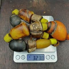 Moroccan Necklace Handcrafted Amber Resin Vintage Jewelry African Necklace