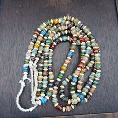 VINTAGE Murano MILLEFIORI Style Melon Glass beads Strand 24" 9mm