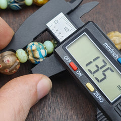 VINTAGE Murano MILLEFIORI Style Melon Glass beads Strand 24" 13mm