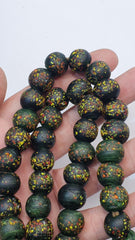 Vintage Trade Cobalt Green Candy Glass Beads Beaded Necklace CND-G1