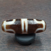 Tibetan Old Agate Dzi Bead Unique Pattern Amulet Pendant STB-12