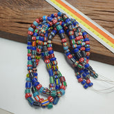 Lot 3 Vintage Venetian African Style Glass Chevron 6-10mm Beads Long Strand