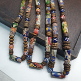 Venetian Millefiori Style beads with African Glass skunk eye beads Necklace