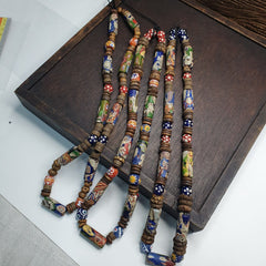Venetian Millefiori Style beads with African Glass skunk eye beads Necklace