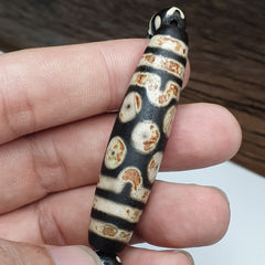 Indo Tibetan Himalayan Bead unique Patterns Dzi Amulet Necklace