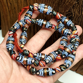 Venetian Inspired Millefiori Aventurine Fancy FEATHER glass beads