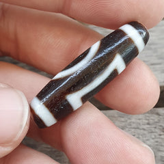 Tibetan Himalayan 1Square 1circle eye Agate stone Dzi Bead Amulet AT9