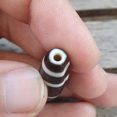 Tibetan Himalayan 1Square 1circle eye Agate stone Dzi Bead Amulet AT9