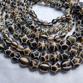South Asian Burma Necklace Old Pumtek pyu beads Palm Wood Fossilized beads