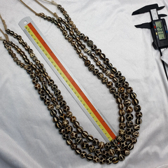South Asian Burma Necklace Old Pumtek pyu beads Palm Wood Fossilized beads