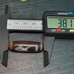 Tibetan Old Agate Dzi Bead " Unique Tasso Pattern " Amulet Pendant