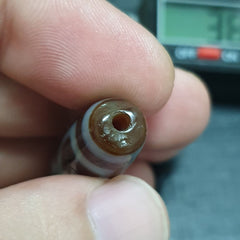 Tibetan Old Agate Dzi Bead " Unique Tasso Pattern " Amulet Pendant