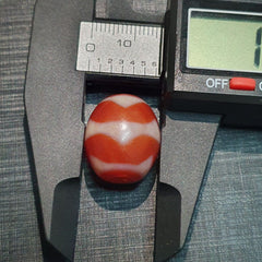 Himalayan Indo Tibetan Red Agate Dzi Amulet Bead OTB-3