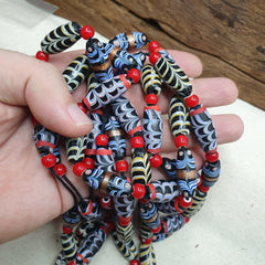 Vintage Venerano ART Fancy Feather venetian Style whiteheart BEADS Necklace