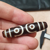 Tibetan Nepalese dzi bead 3 eyes in Eyes amulet Agate Bead 56mm PR-7