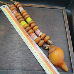 Moroccan Handcrafted Resin Amber Glass Vintage Jewelry African Necklace