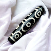 Lucky Charm Old Indo Tibetan Black Agate pure 10 Eyes Amulet