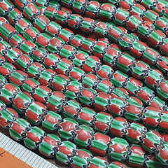 Stunning watermelon Chevrons Venetian Style Beads Strand 9MM