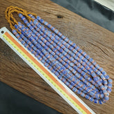 Vintage Blue Chevron Venetian Style Multilayers 10x11mm Glass Beads Strand