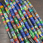 Vintage Venetian Style Chevron Trade Beads Necklace