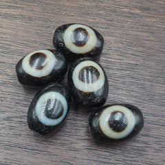 Lot 5 Old Antique Himalayan Tibetan Dragon 1 Eye Dzi Amulet Bead #MY5