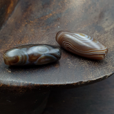 Lot 2 Himalayan Eye Agate Black Agate Beads Soleimani Agate Beads