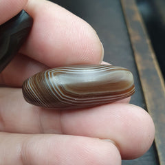 Lot 2 Himalayan Eye Agate Black Agate Beads Soleimani Agate Beads