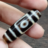 Tibetan Nepalese Himalayan Old Dzi Unique 2 eye Bead Amulet