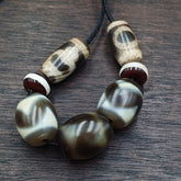 LOT 7 Beads Old Dzi Tibetan Chinese Agate Beads Amulets