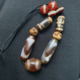 LOT 11 Beads Old Dzi Tibetan Himalayan Protective Agate Beads Amulets