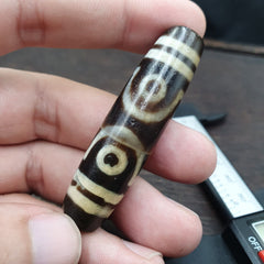 OTBS4 Vintage Old Tibetan 7 Eyes Agate stone Dzi Bead big Amulet